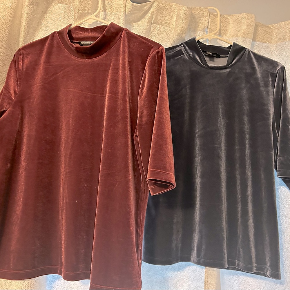 Two Banana Republic tops sz XL Velvet velour